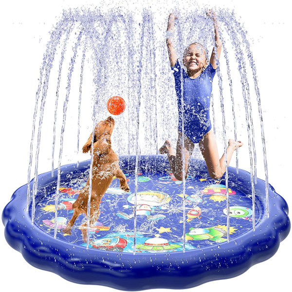Battle Cow Sprinkler For Kids Large 68'' In Water Mat, Sprinkler Pool